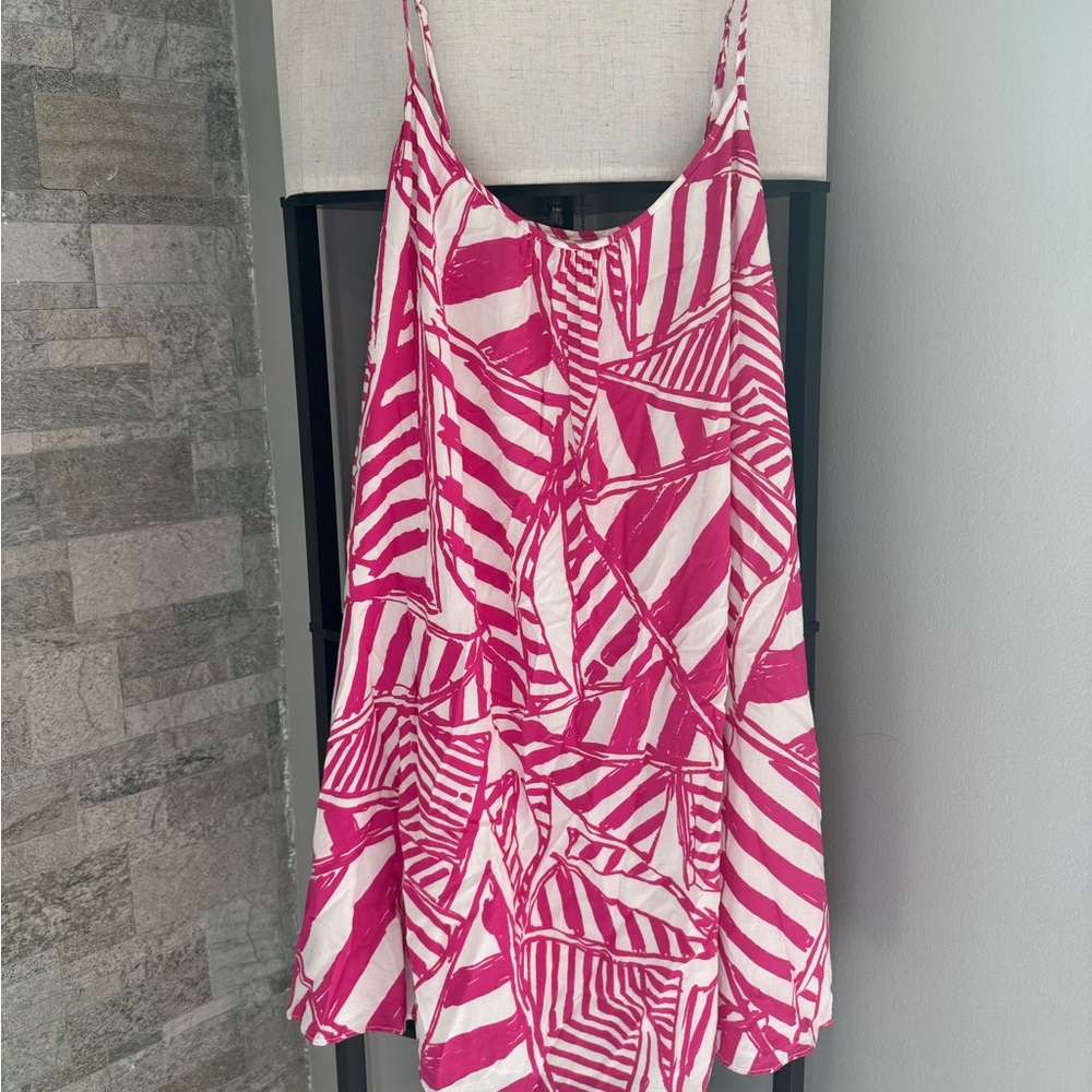 Lilly Pulitzer size medium dress 
Pink and White Striped Sleeveless Dress